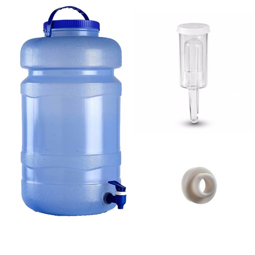 [KITFEA25A3SC] Fermentador Azul 25 lts + Airlock 3 Piezas + Soporte + Canilla